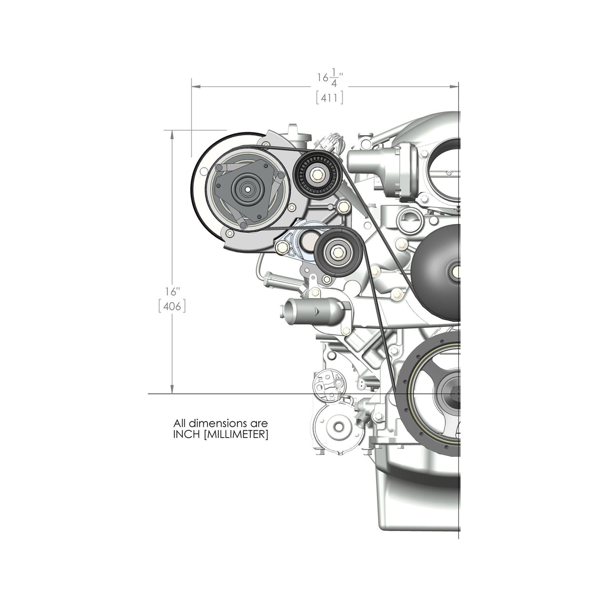 Holley 20-140BK LS High-Mount A/C Accessory Drive Kit - Includes R4 A/C Compressor, Tensioner, & Pulleys- Black Finish