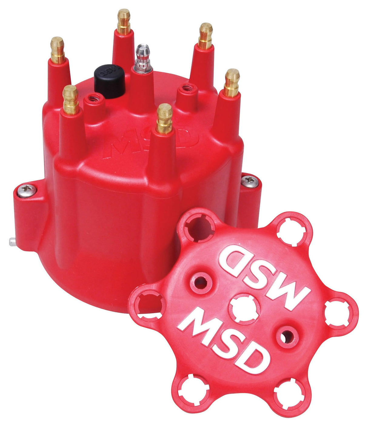 MSD Chevy MSD 6 Cylinder HEI Distributor Cap w/Retainer - 8014