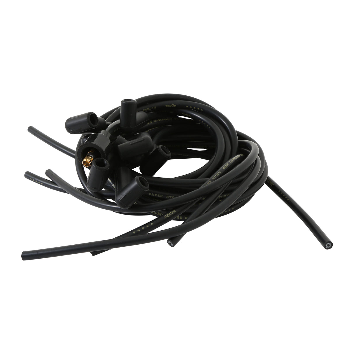 ACCEL Spark Plug Wire Set- 8mm - Black Wire with Black 90 Deg Boots - 4041K