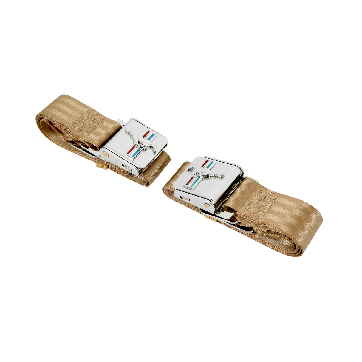 Scott Drake Seat Belt Set with Mustang Emblem - SB-PR-H
