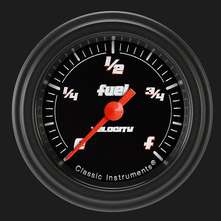 Classic Instruments Velocity Black 2 1/8" Fuel Gauge - VS109BBLF