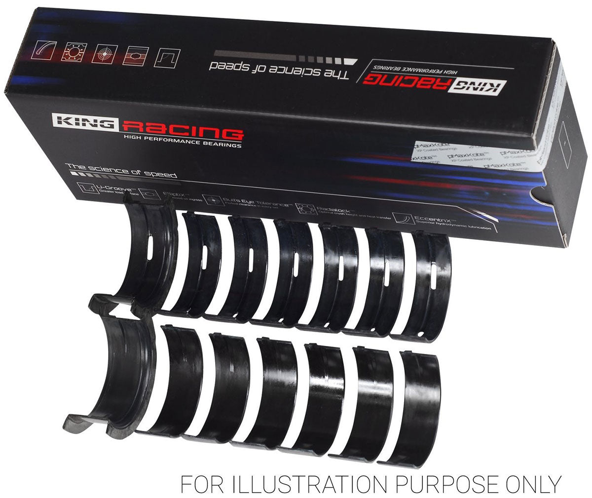 King XPC Series Main Bearing Set, .25mm (.010") - KBMB7092XPC0.25 KBMB7092XPC0.25