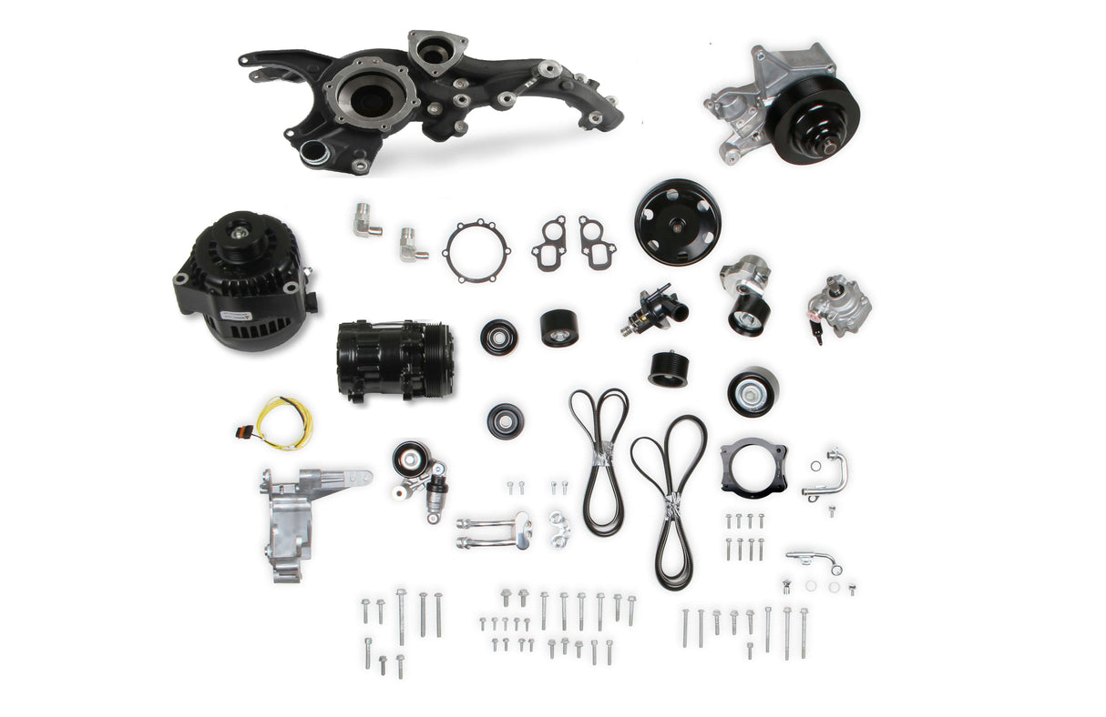 Holley 20-230BK Premium Mid-Mount Complete Accessory System -GM Gen V LT5 Dry Sump Engines-Black Finish
