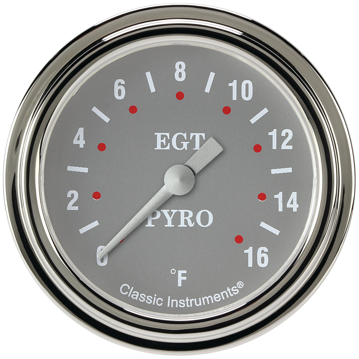 Classic Instruments Silver Gray 2-5/8" Exhaust Gas Tempature Gauge - SG398SLF