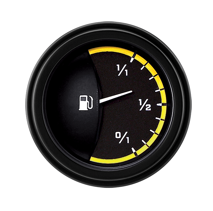 Classic Instruments AutoCross Yellow 2 1/8" Fuel - AX14YBLF