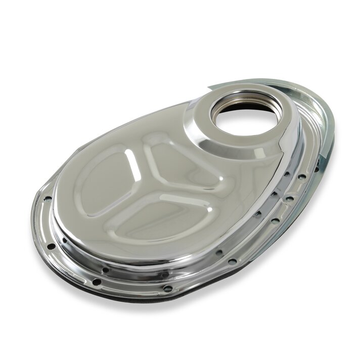 Mr Gasket 2 Piece Quick Change Timing Cover - Chrome - 1099