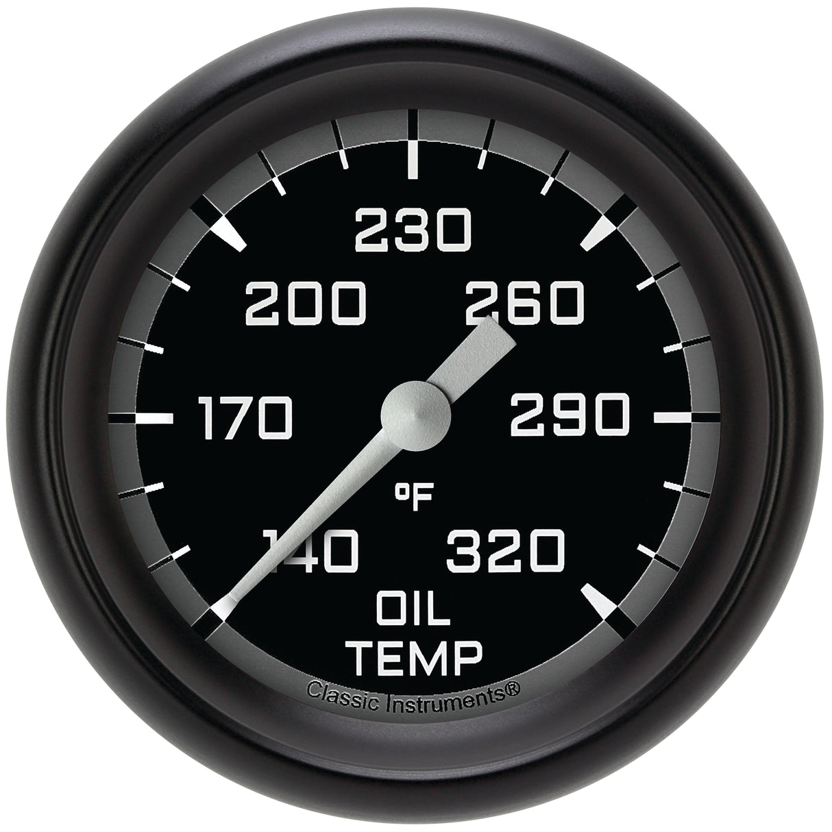 Classic Instruments Autocross Gray 2 5/8" Oil Temperature Gauge - AX328GBLF