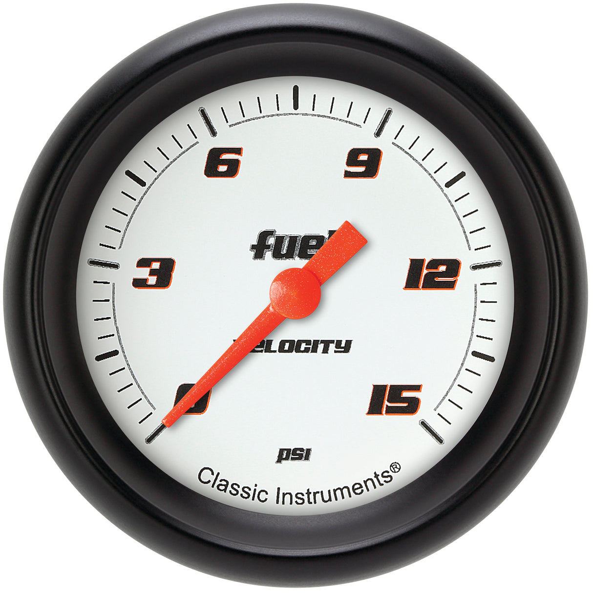 Classic Instruments Velocity White 2-5/8" Fuel Pressure Gauge (15 PSI) - VS345WBPF
