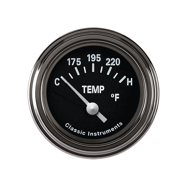 Classic Instruments TETRA 2IN BLACK WATER TEMP - TE26BSLC