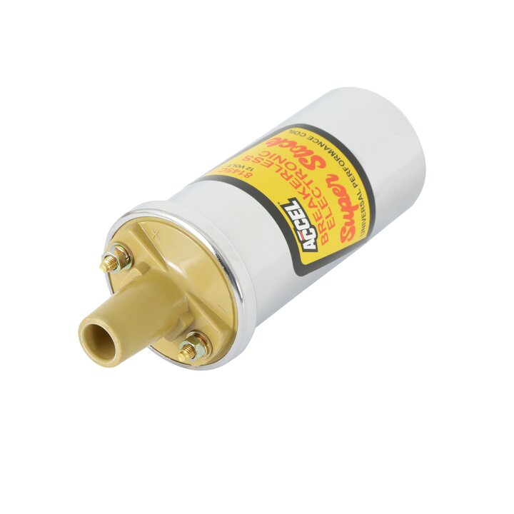 ACCEL Ignition Coil - SuperStock - Breakerless Electronic Coil - Chrome - 8145C