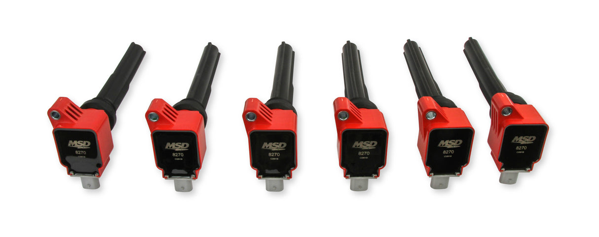 MSD Ignition Coil - Ford EcoBoost - 3.5L V6 - Red - 6-Pack - 82706
