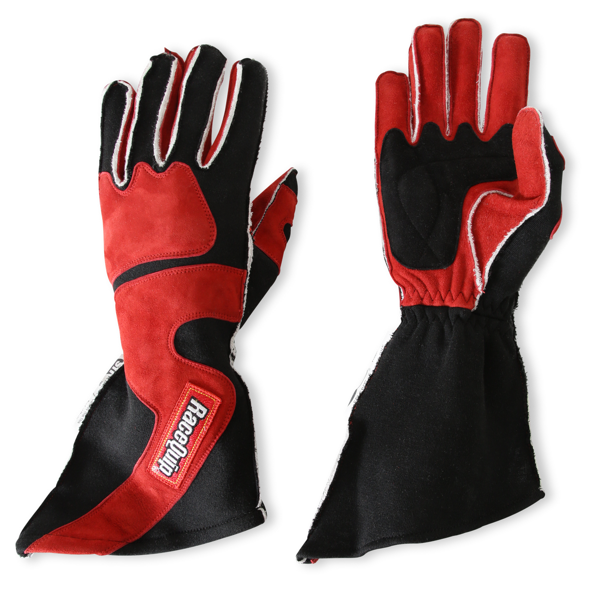 Racequip SFI 3.3/5 Red / Black Outseam Long Gauntlet Nomex Race Gloves - Medium - 359103RQP