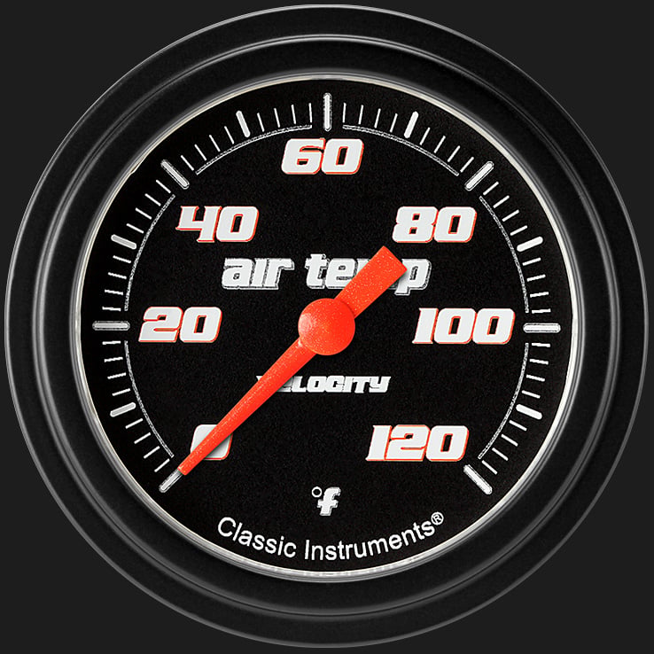 Classic Instruments Velocity Black 2 5/8" Outside Air Temp. Gauge - VS399BBLF