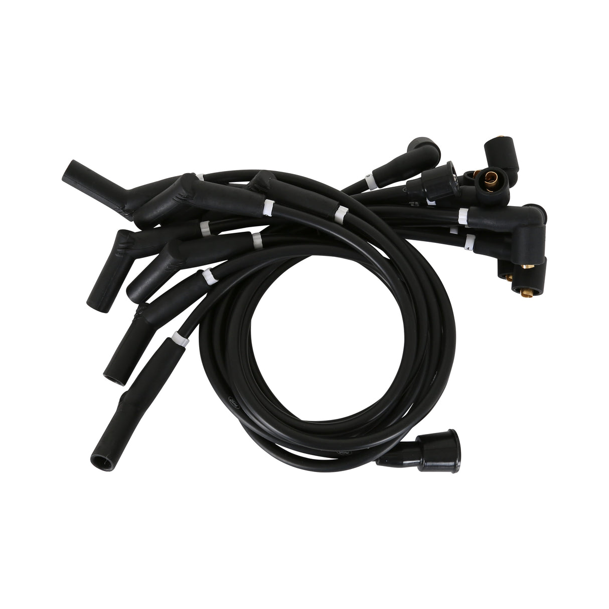 Scott Drake 8mm Ford Logo Ignition Wires Black - C5OZ-12259-BK8