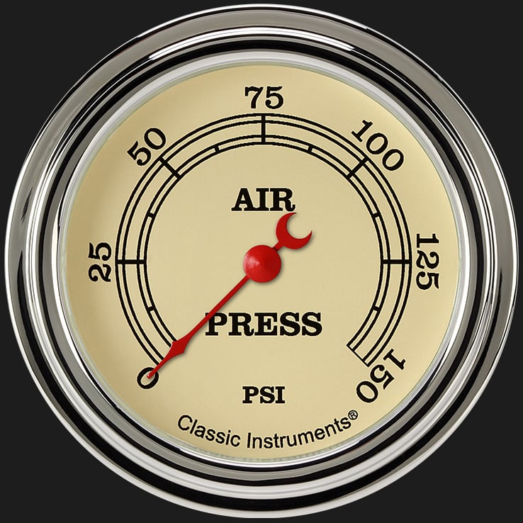 Classic Instruments Vintage 2 5/8" Air Pressure Gauge - VT318SLF