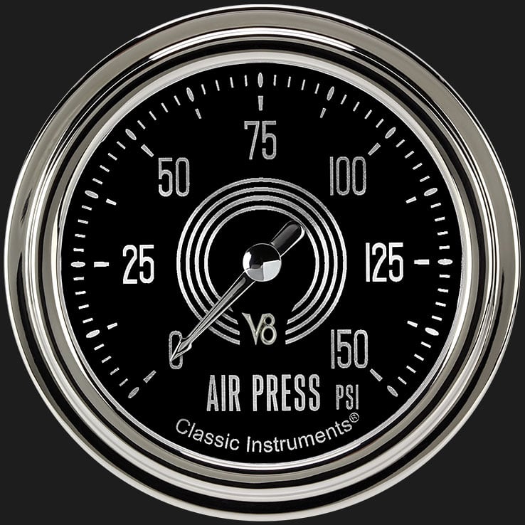 Classic Instruments V8 Speedster 2 5/8" Air Pressure Gauge - V8SR318SLC