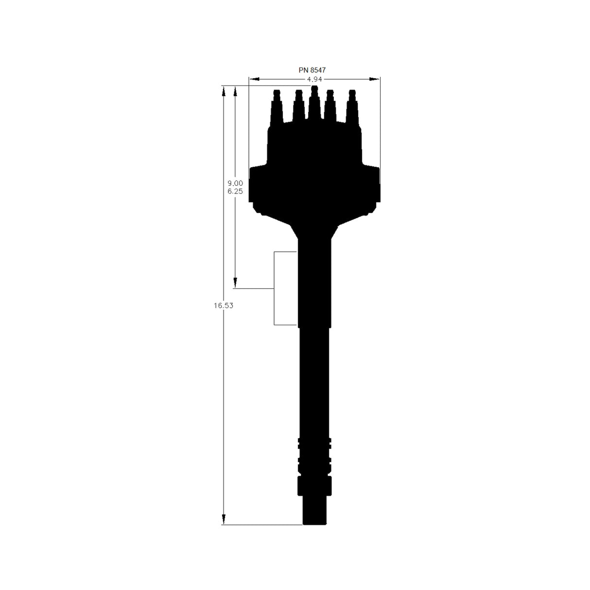 MSD Chevy Extra Tall Slip Collar Pro-Billet Distributor - 8547