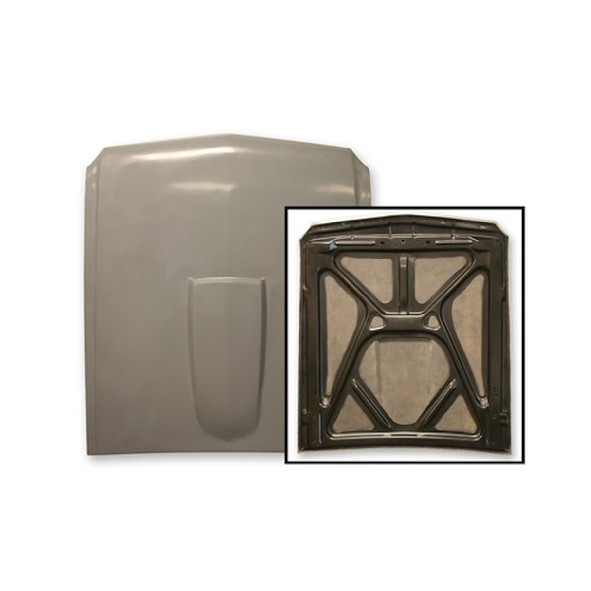 Scott Drake Shelby Hood, Fiberglass with Metal Frame - S1MS-16612-MF