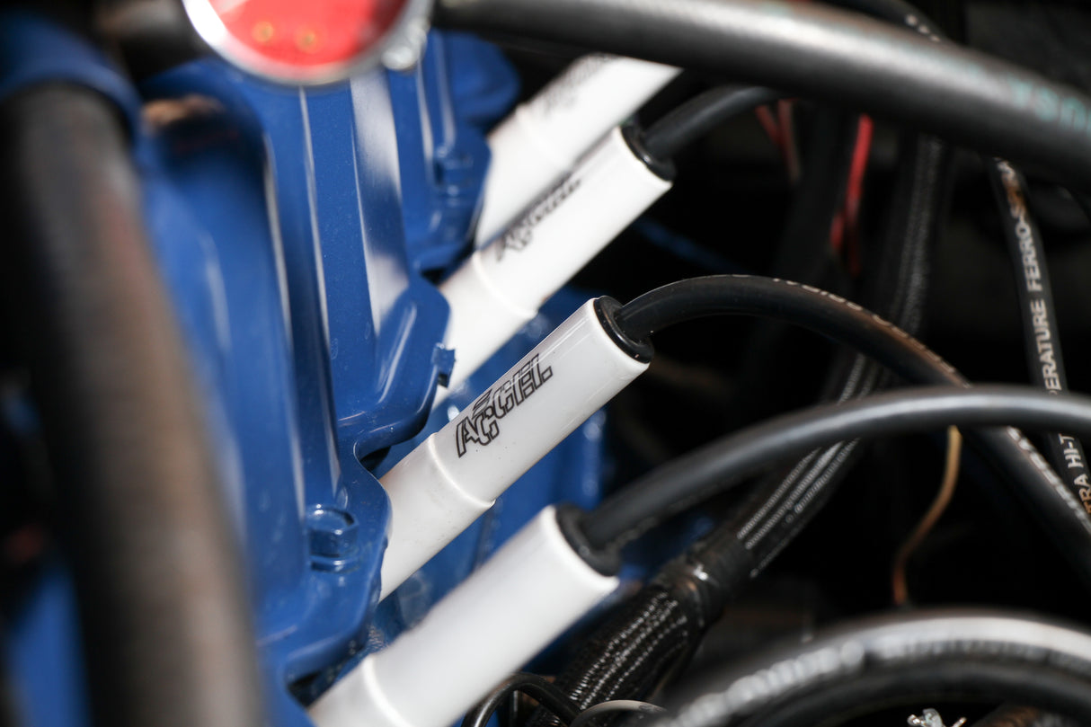 ACCEL Spark Plug Wire Set - Universal - 180 Deg White Ceramic Boots - 9000C