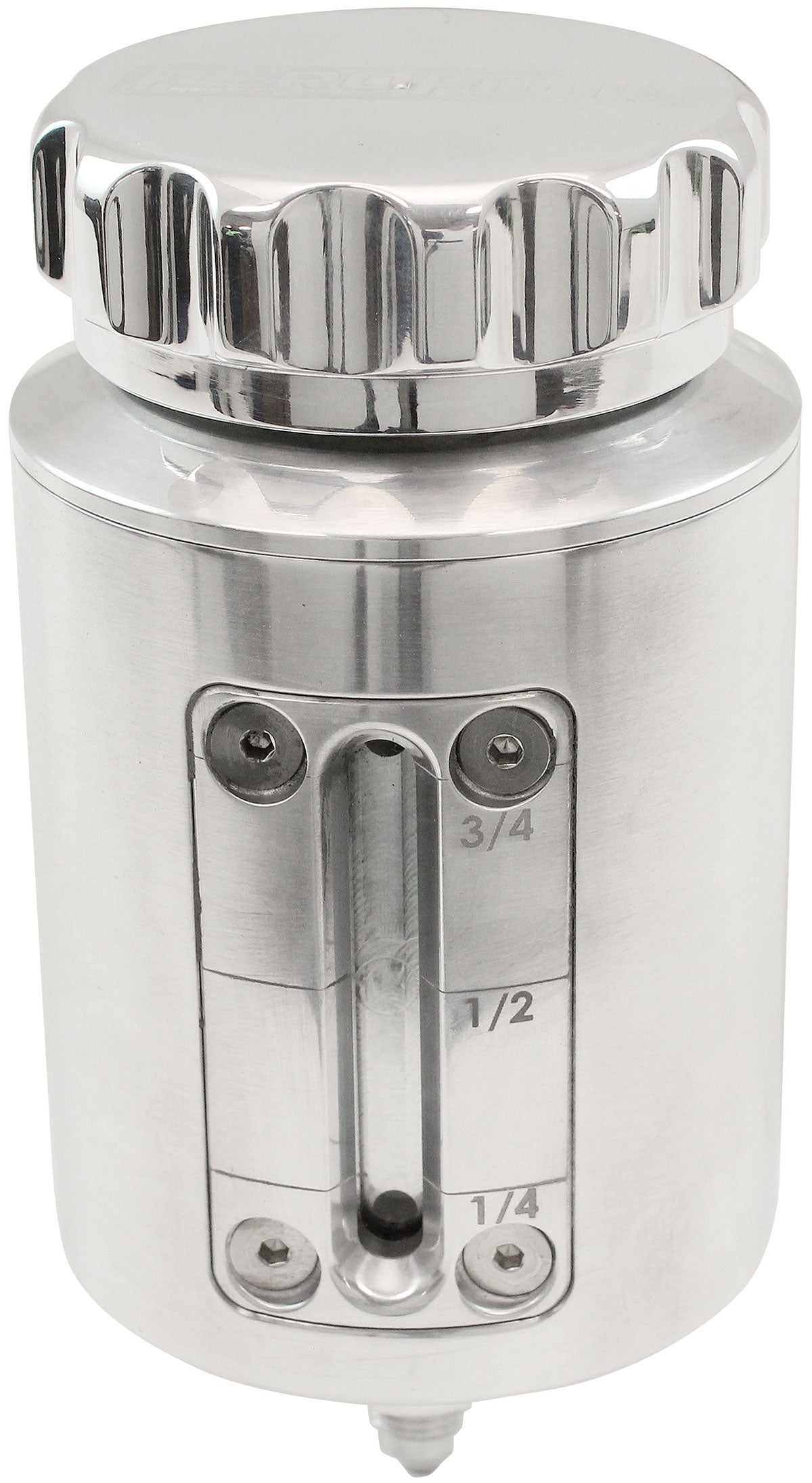 Aeroflow Brake & Clutch Reservoir with Sight Glass, Polished -3AN Outlet, 120ml (4oz), 100mm (4.00") H x 63.5mm (2-1/2") O.D (AF64-2154) AF64-2154