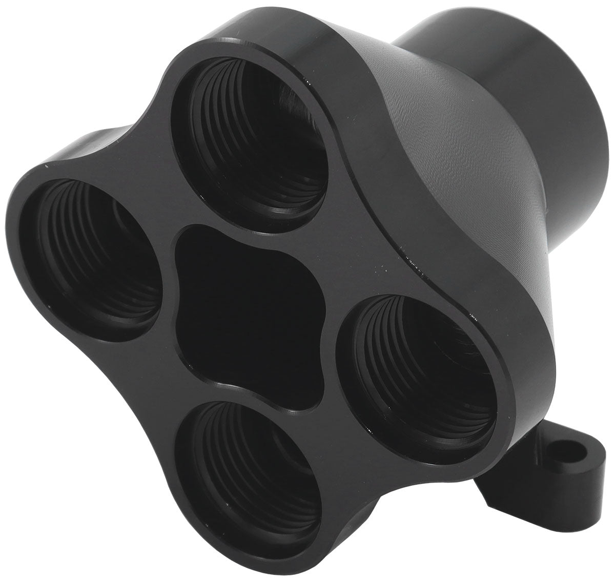 Aeroflow 5 Port Inline Distribution Block - Black Finish - AF936-12-08BLK
