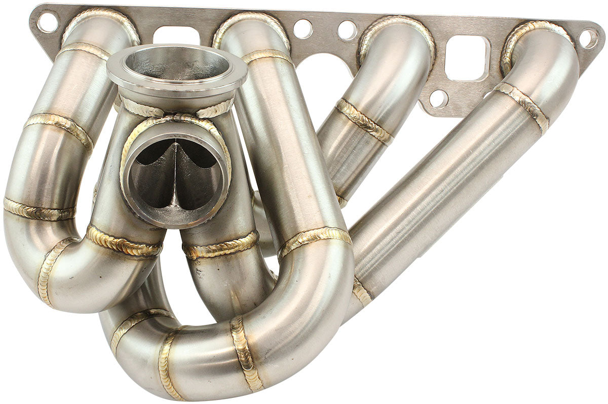 Aeroflow Boosted Nissan SR20 V-Band Low Mount Stainless Steel Turbo Manifold - AF8405-7005