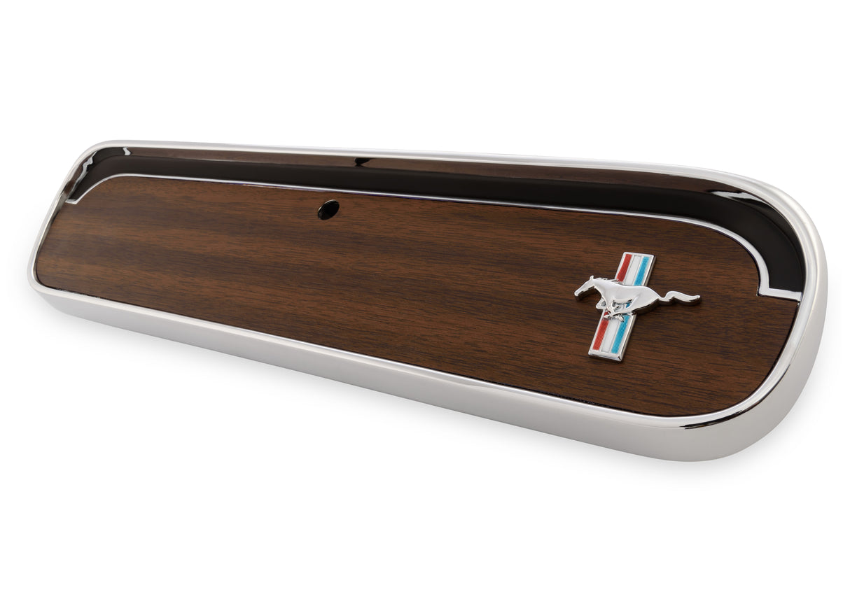 Scott Drake Glove Box Door Metal Backed Woodgrain with Running Horse Emblem - C5ZZ-6506024-C