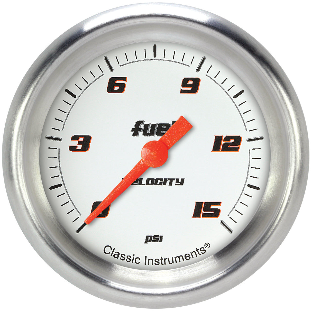 Classic Instruments Velocity White 2-5/8" Fuel Pressure Gauge (15 PSI) - VS345WAPF