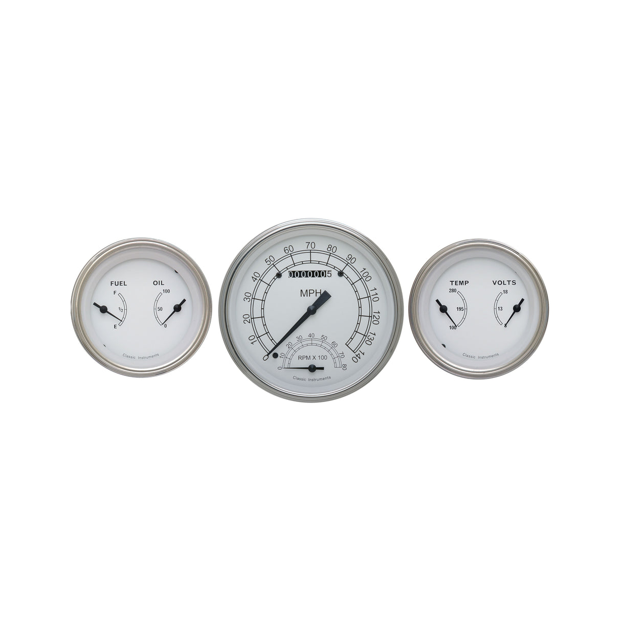 Classic Instruments CLASSIC WHITE 5INSPTACH, 2 - 3IN DUAL-GM - CW61SLC