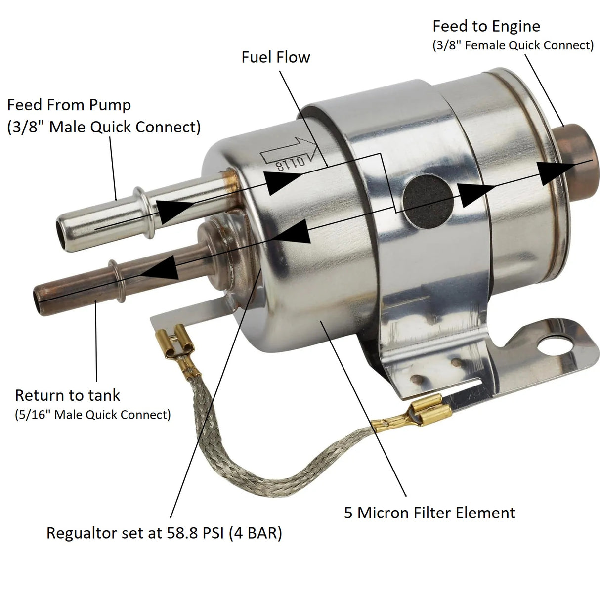 Holley 162-590 EFI GM Style Filter/ Regulator Standard