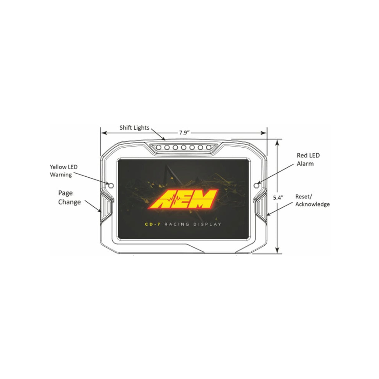 AEM CD-7 Carbon Non-Logging/ Non-GPS Display - 30-5700