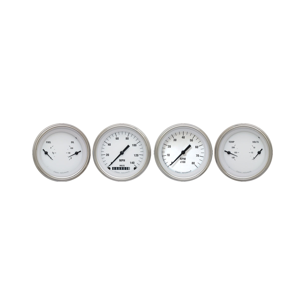 Classic Instruments White Hot Four Gauge Set - WH05SLF