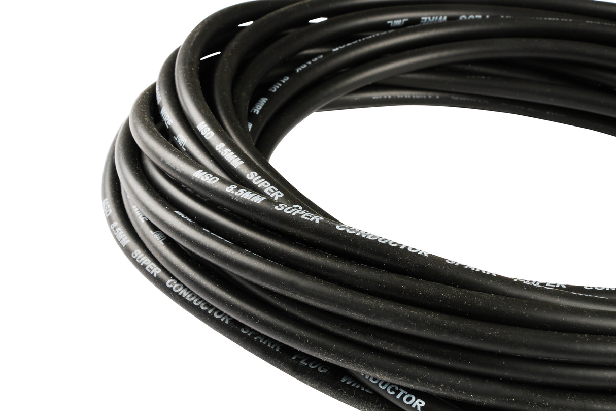 MSD Super Conductor Spark Plug Wire, Black 8.5mm, 50 Ft - 34023