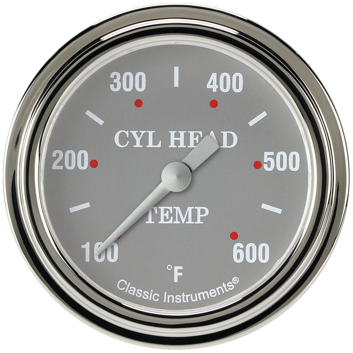 Classic Instruments Silver Gray 2-5/8" Cylinder Head Tempature Gauge - SG397SLF