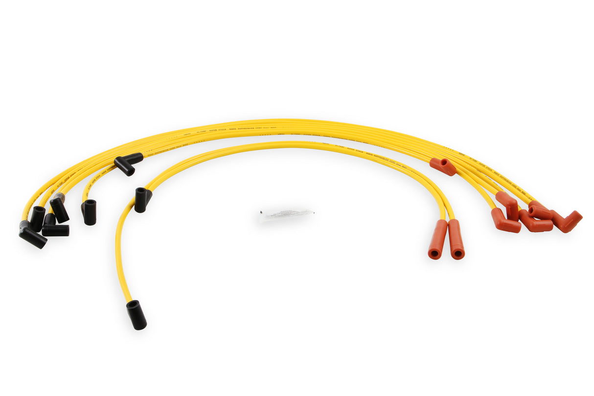 ACCEL Spark Plug Wire Set- 8mm- Super Stock- Graphite Core- HEI Style Boots- Yellow - 4049