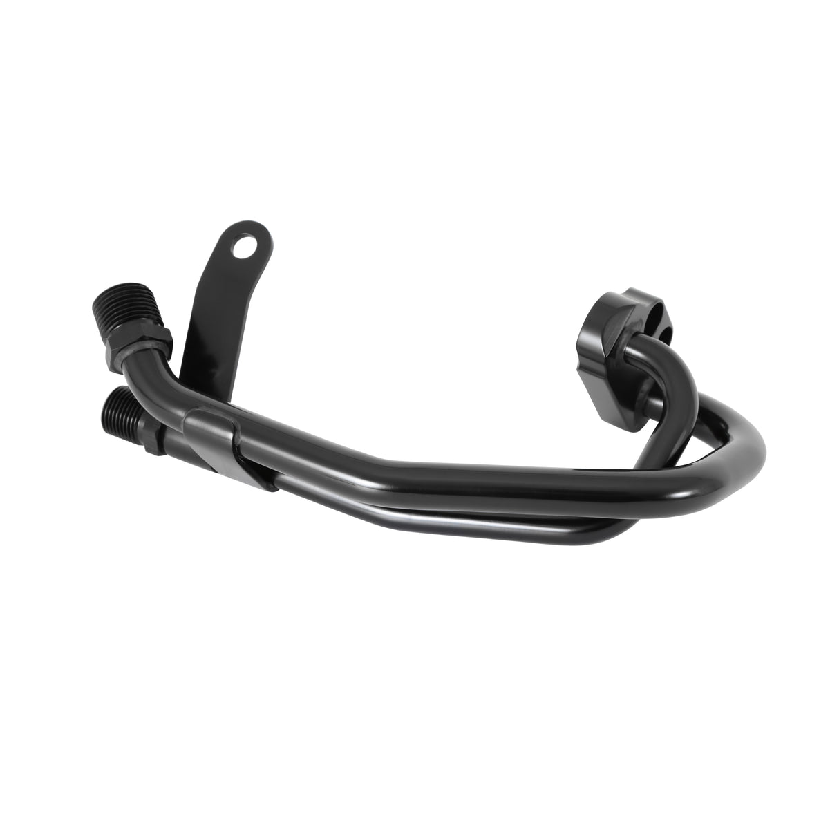 Holley 97-443 Line Adapter Manifold for SD7 A/C Compressor - SBF, Driver Side Exit
