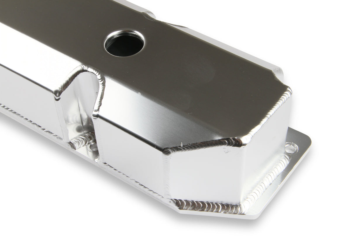 Mr Gasket Fabricated Aluminum Valve Covers - Silver Finish - 6862G