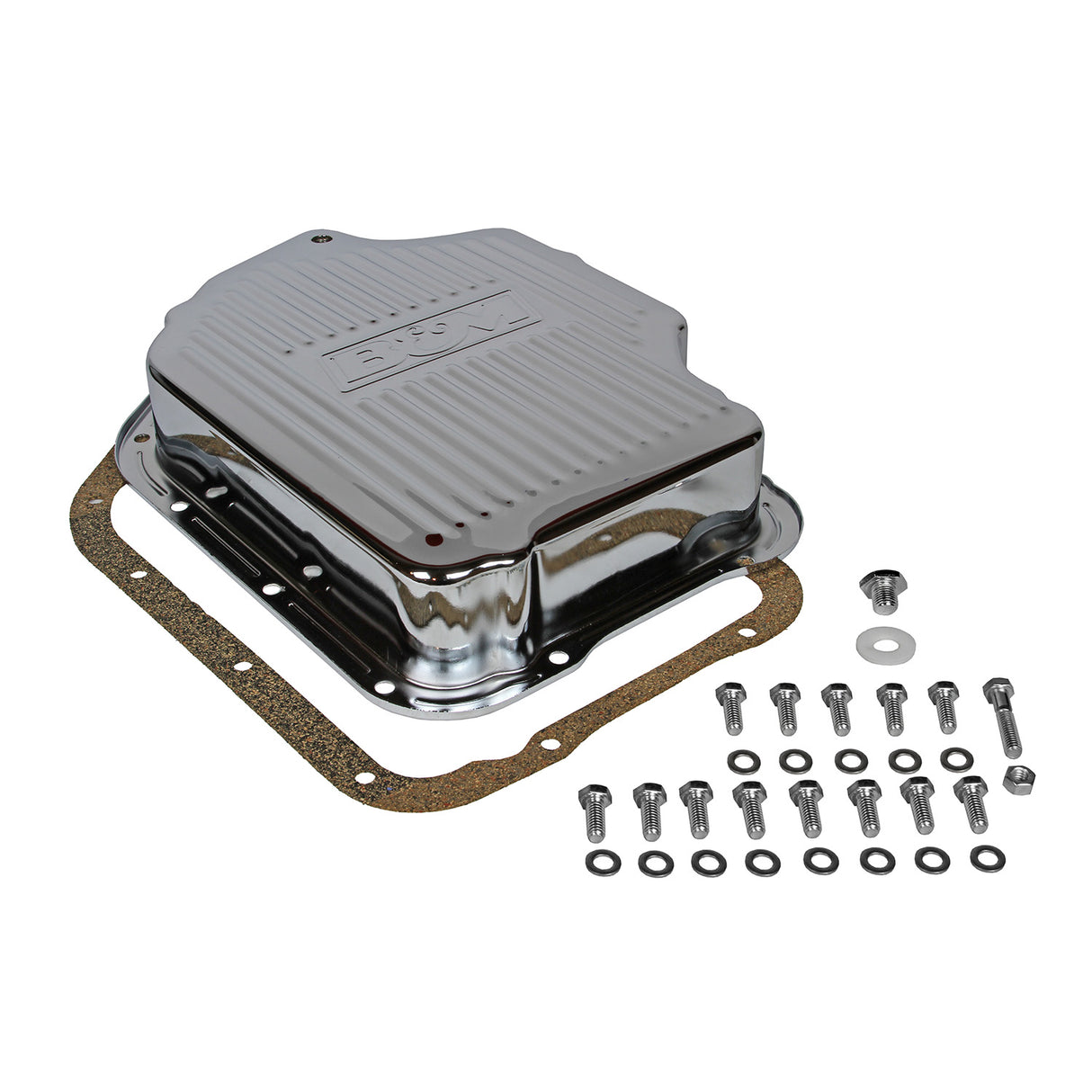 B&M Hi-Tek Deep Transmission Pan - Chrome - 20289