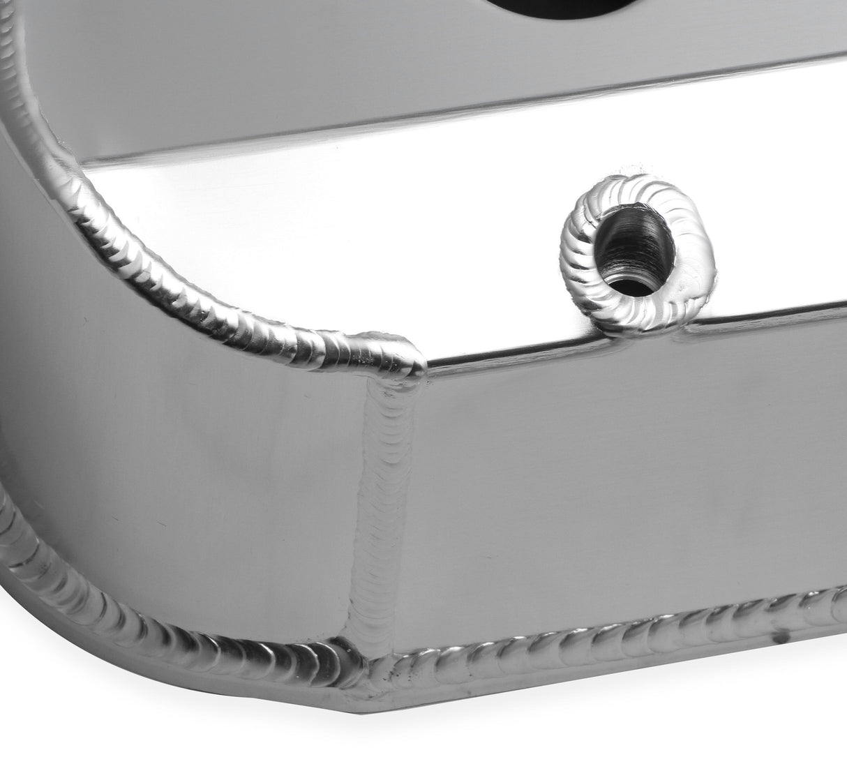 Holley 890012 Sniper Valve Cover - Fabricated Aluminum - Ford Small Block - Natural Anodized