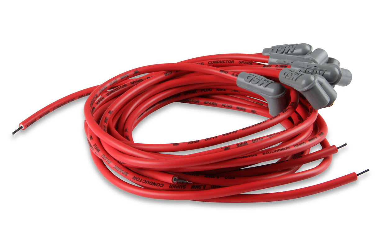 MSD Super Conductor Spark Plug Wire Set 8 Cyl 90° Plug, Socket/HEI Cap - 31239