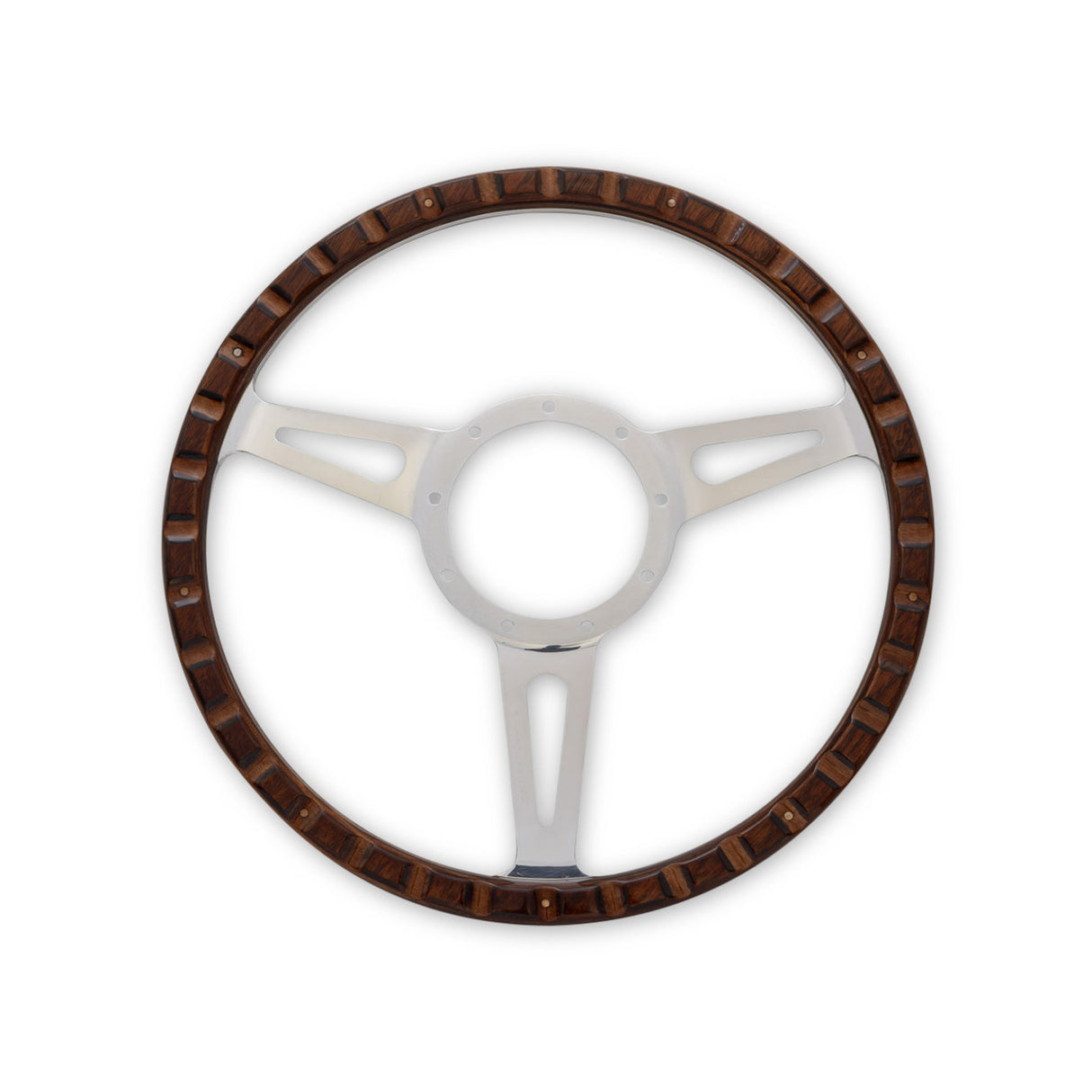 Scott Drake Steering Wheel Corso Feroce Shelby Style Wood and Aluminum 14" - S1MS-3600-WG-14