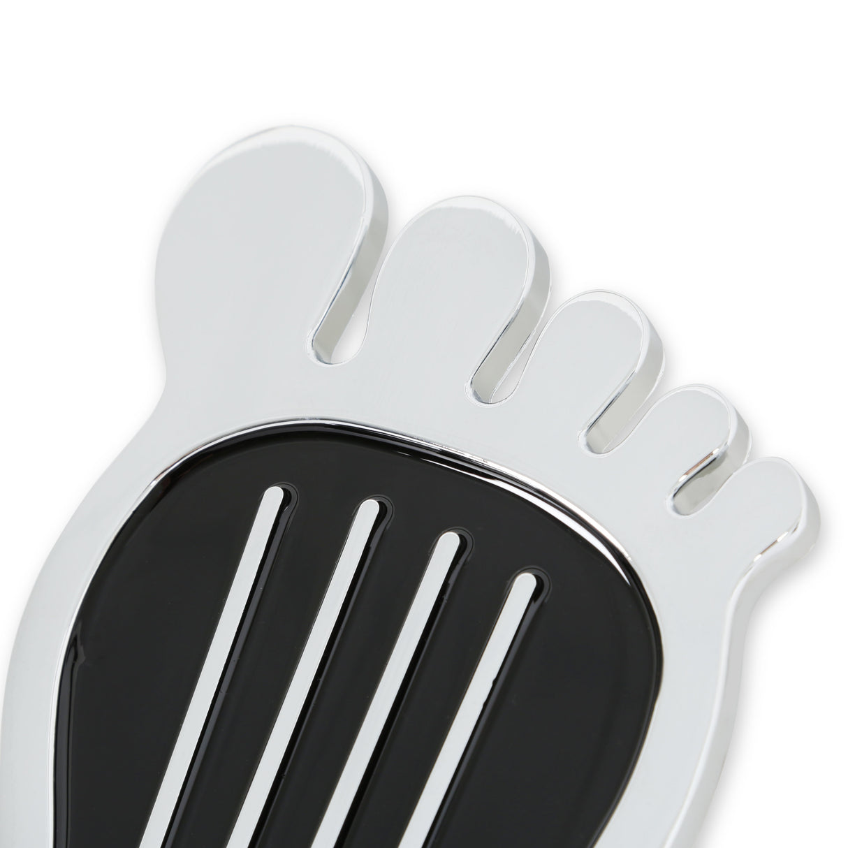 Mr Gasket Foot Print Gas Pedal Pad - Aluminum - Chrome & Painted Black Trim - 9645