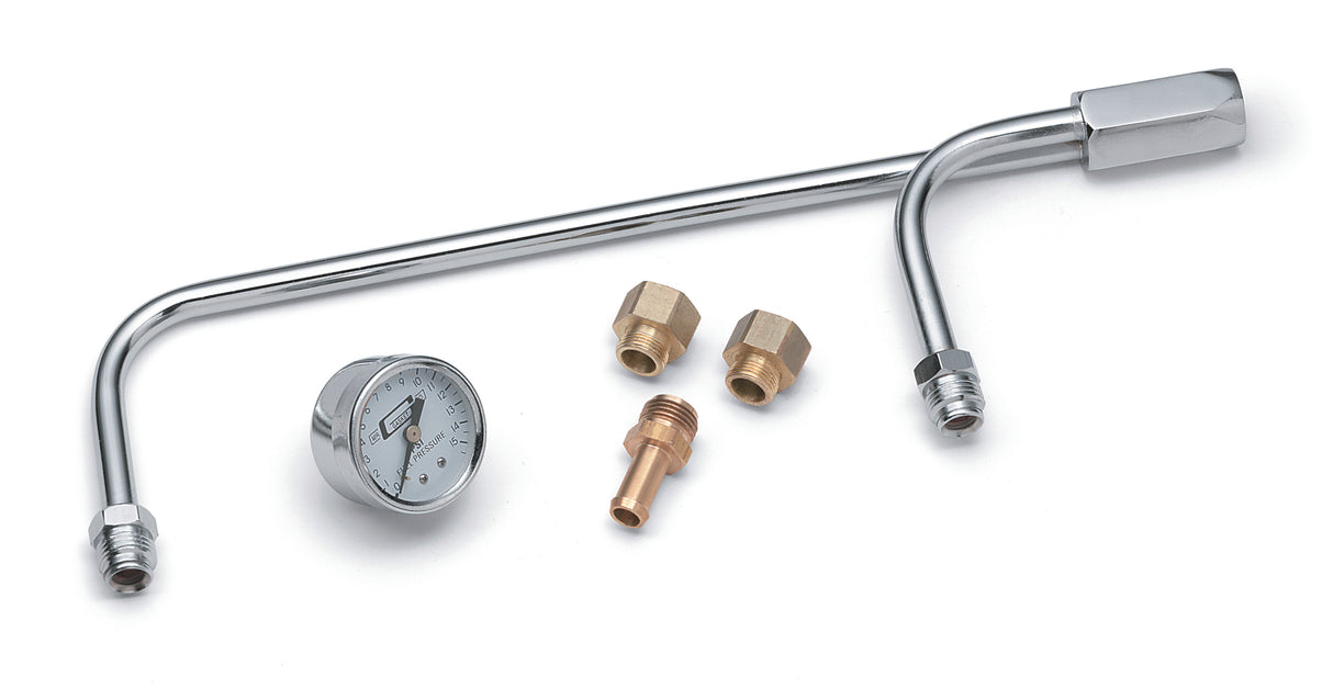 Mr Gasket Chrome Fuel Line with Gauge - 1576