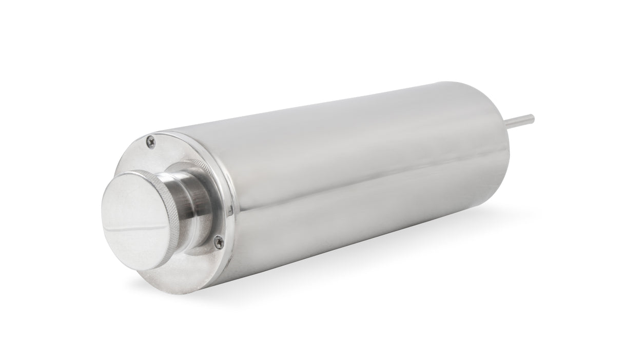 Mr Gasket Overflow Tank - 3 Inch Diameter 10" Height Polished Stainless Steel - 9133