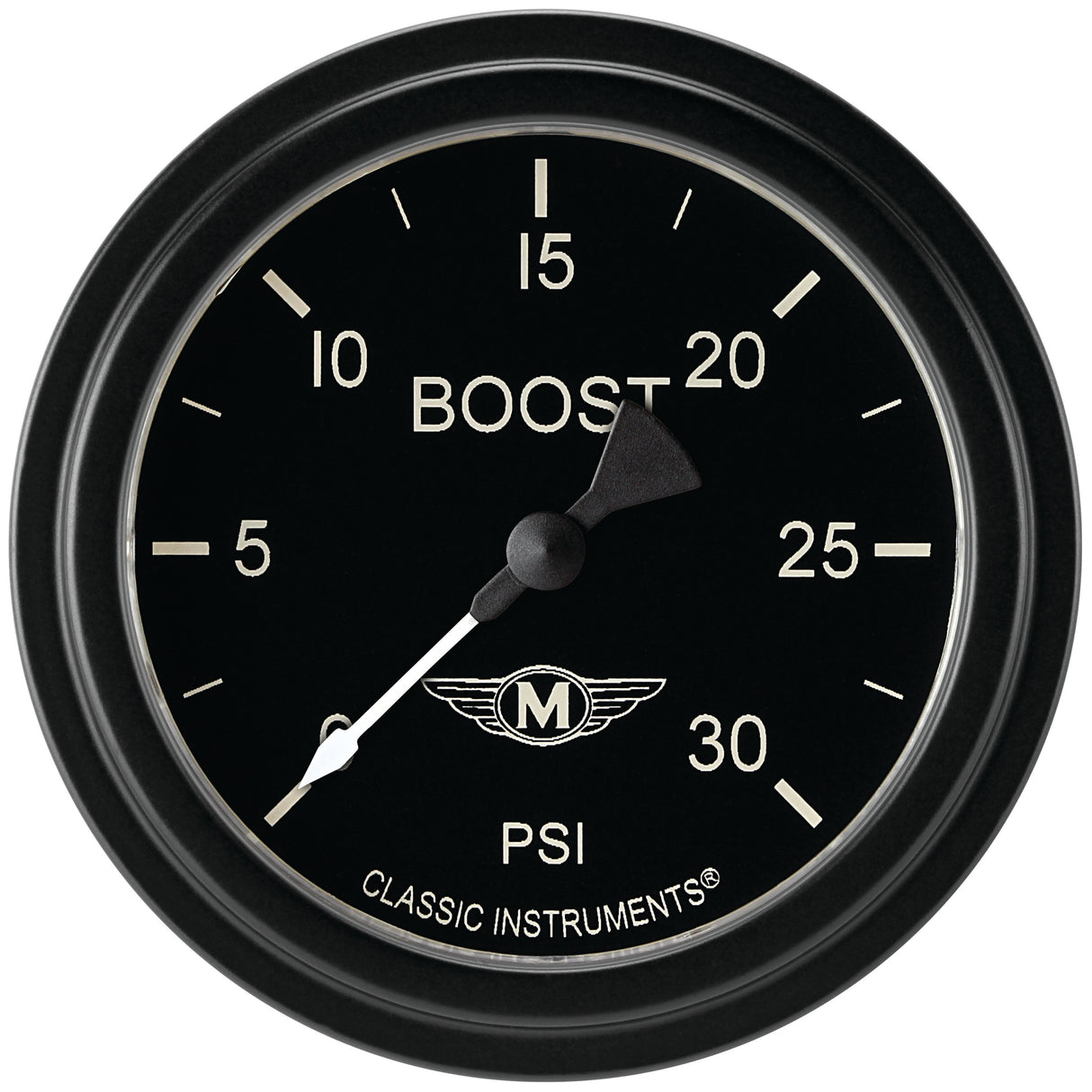 Classic Instruments Moal Bomber 2-5/8" Boost Gauge (30 PSI) - MA342BLF