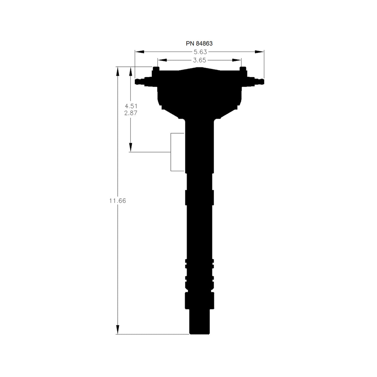 MSD Chevy Super Tall Block Black Crab Cap Distributor - 84863