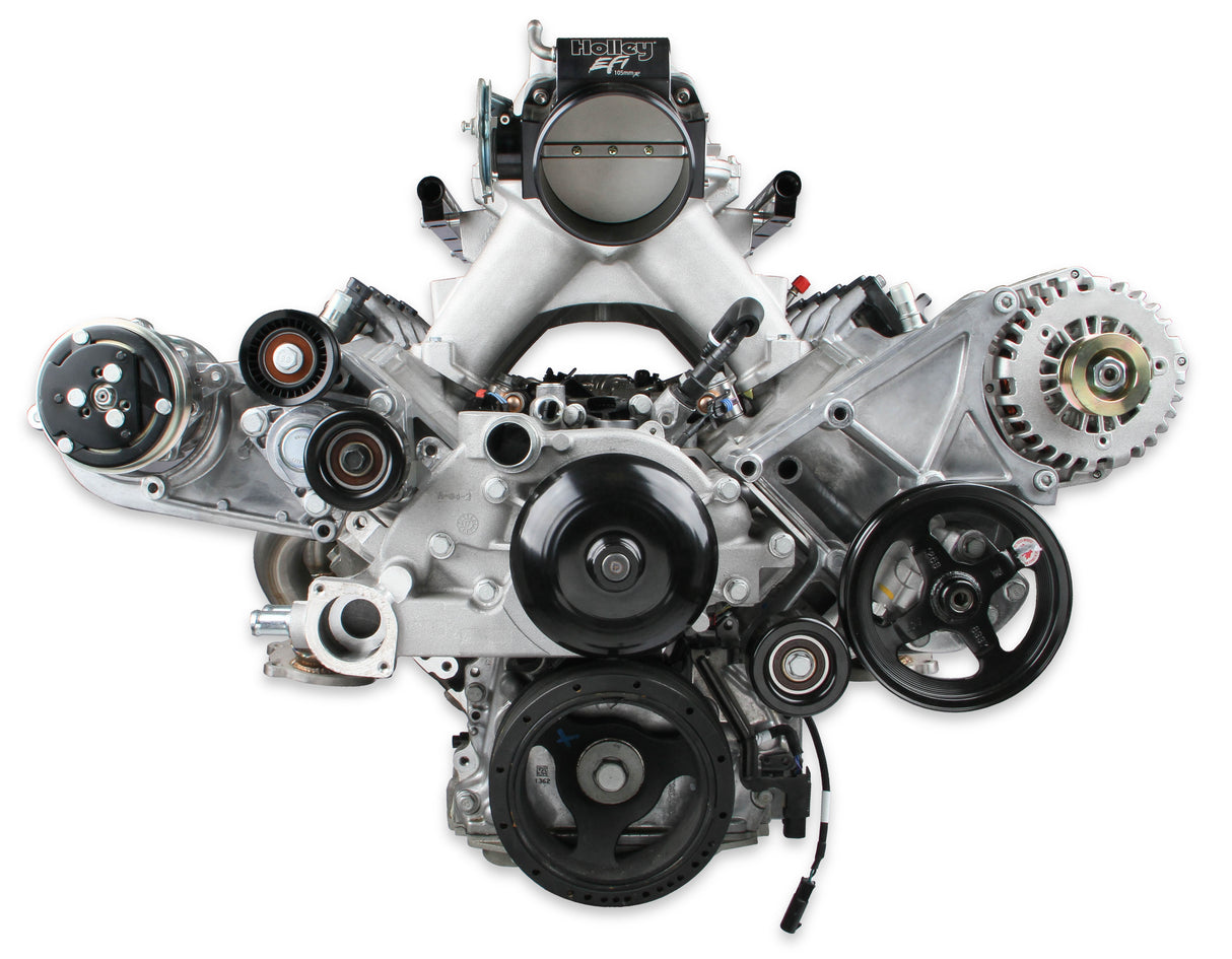 Holley 20-170 Complete GM Gen V LT, L83, L84, L86, and L87 Accessory Drive System w/ Alt, P/S, A/C, Water Pump, Belts, and Spacers