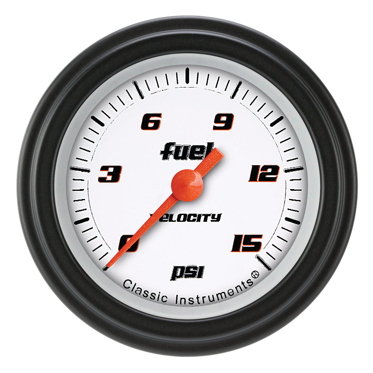 Classic Instruments Velocity White 2-1/8" Fuel Pressure Gauge (15 PSI) - VS145WBLF