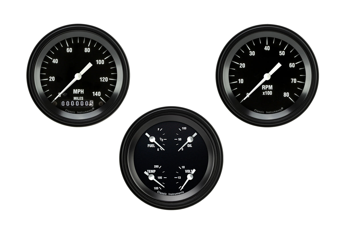 Classic Instruments Hot Rod Series 3 Gauge Package - HR03BLF