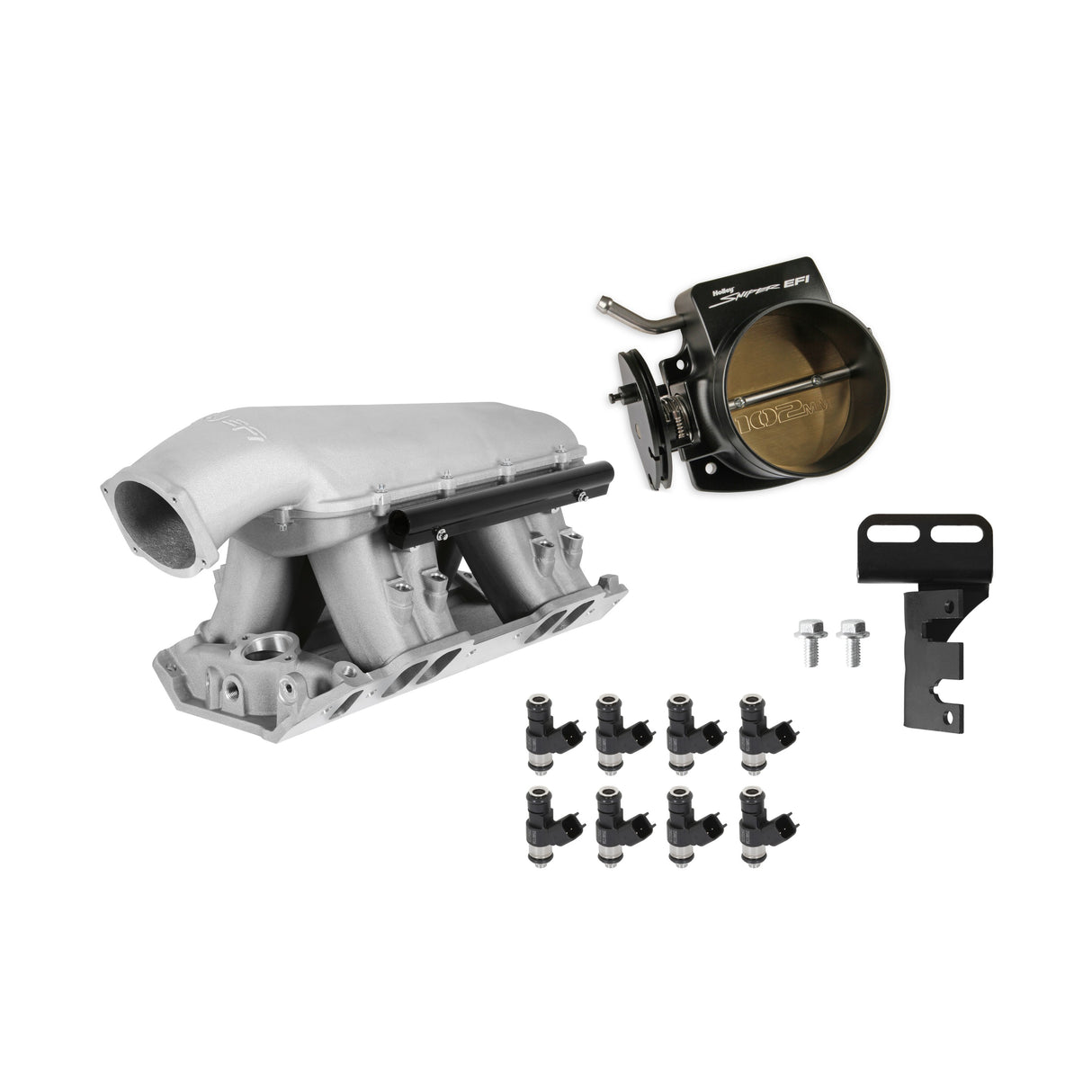 Holley EFI BBC Hi-Ram Natural Kit with 102mm TB and 100lb injectors - 300-963-100K